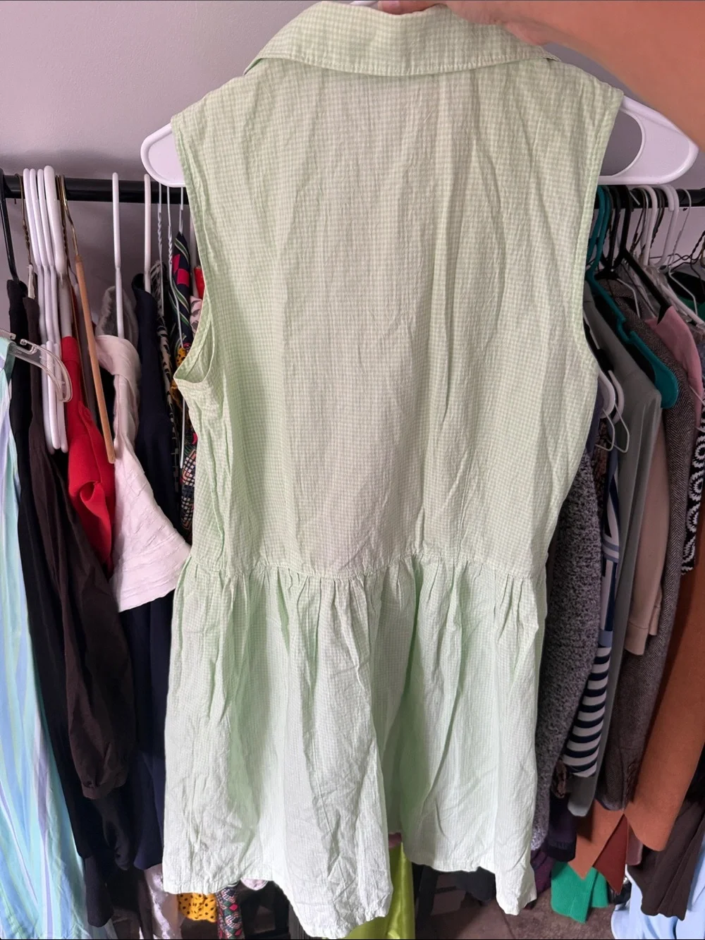 J. Crew vintage Light Green Sleeveless Button-Front Tunic